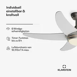 Стельовий вентилятор Klarstein Bolero Smart 55 Вт (10046082) - мініатюра 4