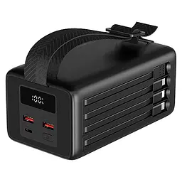 Павербанк ACL PW-151 Energy Max 60000 мА·год 22.5W Power Bank зі швидкою зарядкою PD 20W/QC, 3 вбудованими кабелями та LED-ліхтарем Чорний (UFTPW-151) - мініатюра 3