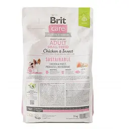 Сухий корм Brit Care Dog Sustainable Adult Small Breed для собак малих порід, з куркою та комахами, 3 кг - мініатюра 7
