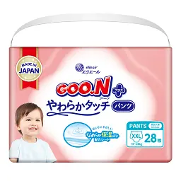 Трусики-підгузки GOO.N Plus для дітей 13-28 кг (розмір XXL, унісекс, 28 шт) - мініатюра 1