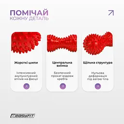 Масажний м'ячик EasyFit Goober з шипами червоний - мініатюра 4