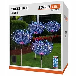 Комплект 4x сонячних ламп SuperLED "Деревце RGB" з пультом і USB - мініатюра 4