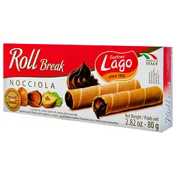 Трубочки вафельні Gastone Lago Roll Break з фундучним кремом 80 г (756006) - мініатюра 2