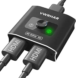 HDMI-перемикач / спліттер VWRHar 2-в-1 / 1-в-2, HDMI 2.0, 4K 60Hz