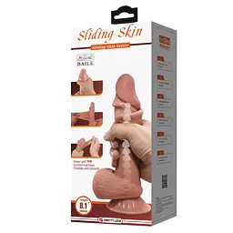 Фалоімітатор Baile Sliding Skin Bendable 8.5'' 21.8 см коричневий - мініатюра 11