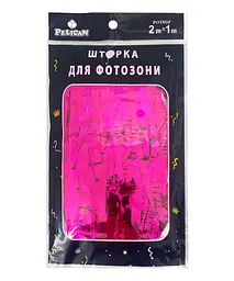Шторка для фотозони PELICAN "Глянцева фольга" 1х2м фуксія "Глянцева фольга" #107