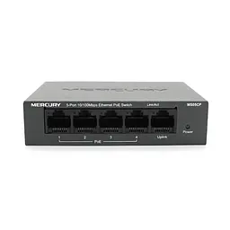 Комутатор POE 48V Mercury MS05CP 4 порти POE+1 порт Ethernet (Uplink ) 10/100 Мбіт/сек, БП в комплекті + перехідник - мініатюра 5