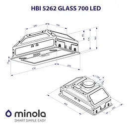 Витяжка вбудована MINOLA HBI 5262 WH GLASS 700 LED - мініатюра 10