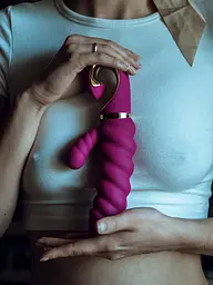 Вібратор-кролик Gvibe з витим стволом GCandy, 22х4.5 см - мініатюра 4