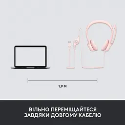 Навушники Logitech H390 USB Rose (981-001281) - мініатюра 8
