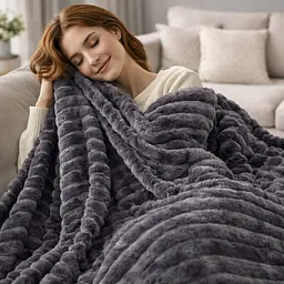 Плед Шарпей 200*230 см Темно-сірий Koloco - мініатюра 4