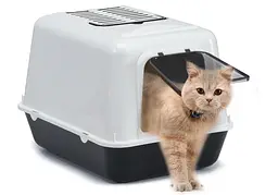 Закритий туалет для котів Ferplast Clear Cat 20 чорний 55x40x38 см 72053199 - мініатюра 6