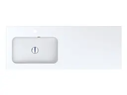 Умивальник Miraggio DELLA 1200 L (0001076) Mirasoft, Матовий, Накладний/Врізний/Над пральною машиною, Білий - мініатюра 4