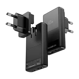 Мережевий зарядний пристрій ESSAGER Ultra Thin Gan 65W 1C1A BLACK (ECT65W-QCB01-Z) - мініатюра 4