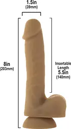 Гнучкий фалоімітатор Addiction - ANDREW 8″ Silicone Dong - Caramel, віброкуля в подарунок - мініатюра 2