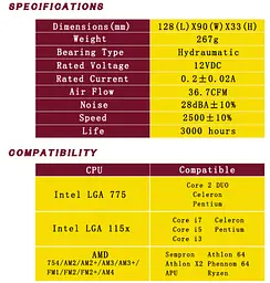 Процесорний кулер Pccooler Firebird SPA-801 для Intel LGA 115X/775, AMD AM2, 3-контактний, 2500±10 об/хв - мініатюра 4