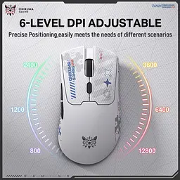 Комп'ютерна мишка Onikuma DM-01 Pro 12800 DPI Bluetooth для комп’ютера та ноутбука Білий - мініатюра 5