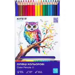 Олівці кольорові Kite Classic 18 шт. (K-052) - мініатюра 2