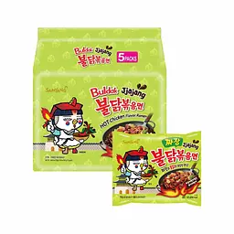 Локшина швидкого приготування Samyang Buldak Ramen Jjajang Hot Chicken Flavor 140 г - мініатюра 7