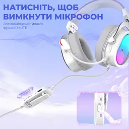 Навушники Fifine H16W 7.1 RGB білий (H16W) - мініатюра 9