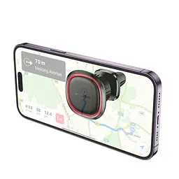 Автотримач для телефону BOROFONE BH124 Roman magnetic car holder (air outlet) чорний and червоний - мініатюра 3