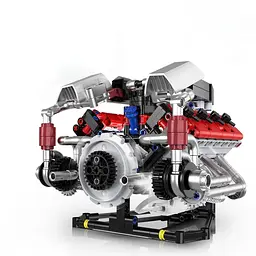 Конструктор двигун V8 Ferrari F40 LM акумуляторний мотор з додатком STEM конструктор двигуна внутрішнього згорання для дітей та дорослих, 700 деталей - мініатюра 2