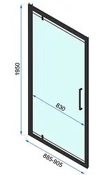 Душова кабіна Rea Rapid Swing 90x90 black REA-K6422 + REA-K6409, Чорний матовий, Універсальна, прозрачний, Чорний матовий - мініатюра 6