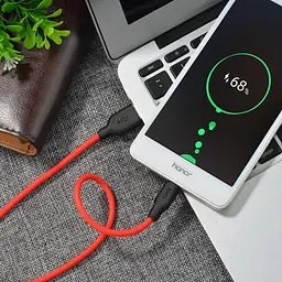 Кабель HOCO X21 Micro USB 2,4 A 2 м чорний/червоний 3841 - мініатюра 2