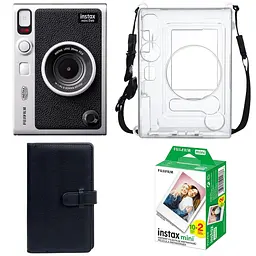 Подарочный набор камера Fujifilm Instax Mini EVO, Фотобумага 20 шт, Прозрачный чехол, Фотоальбом 108 фото