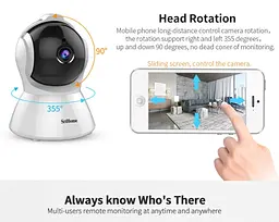 IP-камера автоматичного стеження SriHome SH025 1080P AI Білий EU Plug - мініатюра 8