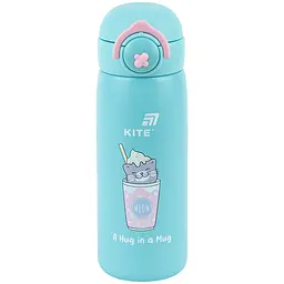 Термос з кнопкою Kite Hug in mug бірюзовий 430 мл (K25-1221-1)