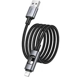 Дата кабель Hoco U144 New USB to Lightning 2.4A (1.2m) Black - мініатюра 5