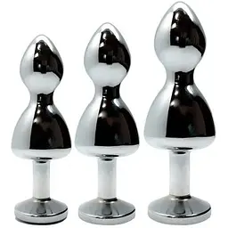 Металева анальна пробка Wooomy Lollypop Double Ball Metal Plug Red L - мініатюра 4