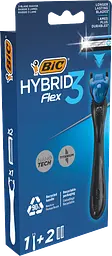 Станок для гоління Bic Flex 3 Hybrid з 2 змінними картриджами - мініатюра 2