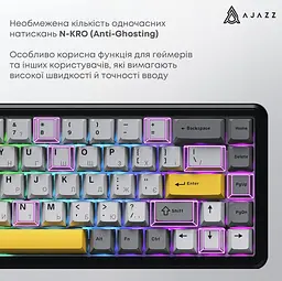 Механічна ігрова клавіатура Ajazz AK-680-MAX Magnetic Switch RGB USB Black-Gray - мініатюра 6