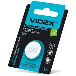 Батарейка CR2032, літієва, Videx, 1 шт, 3V, Blister