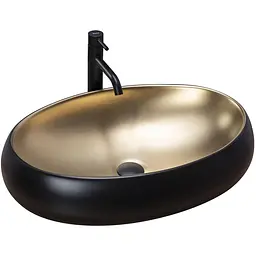 Умивальник Rea Melania black/gold накладний чорний REA-U0469, Чорний