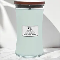 Свічка Woodwick Sagewood & Seagrass Large Полин і морська трава 609 г (1728619E) - мініатюра 2