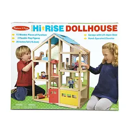 Дерев'яний ляльковий будиночок Melissa&Doug, з підйомником і меблями (MD2462) - мініатюра 4