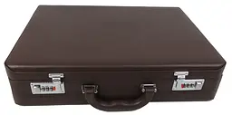 Кейс дипломат із еко шкіри Portfolio Коричневий 44х33х10 см - мініатюра 1