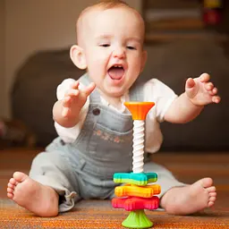Пірамідка-спінер Fat Brain Toys MiniSpinny тактильна (F134ML) - мініатюра 5