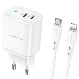 Зарядний пристрій Borofone Type-C to Lightning Reacher BN9 2Type-C 35W біле