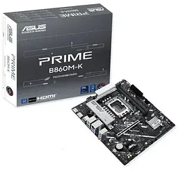 Материнська плата LGA1851, Asus PRIME B860M-K, B860, 2xDDR5, 1xPCI-E 4.0 x16, 2xPCI-E 4.0 x1, 4xSATA3, 2xM.2, Realtek 7.1, Realtek 2.5Gb, HDMI/DP, MicroATX