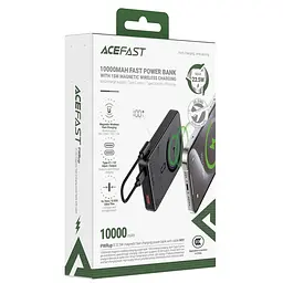 Портативний ЗП Power Bank Acefast M31 PD22.5W з Бездротовий зарядний пристрій with cable 10000 mAh Black - мініатюра 4