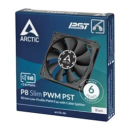 Вентилятор Arctic P8 Slim PWM PST Чорний (ACFAN00295A) - мініатюра 4