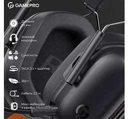 Ігрові навушники GamePro HS-1350-B Genesis Hunter Black - мініатюра 5