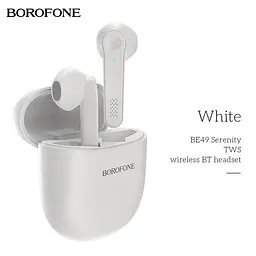 Навушники Borofone BE49 Serenity TWS бездротовий BT headset White - мініатюра 2