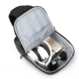 Рюкзак Tigernu T-S8061 на одне плече 7 л Black Gray (16236) - мініатюра 3
