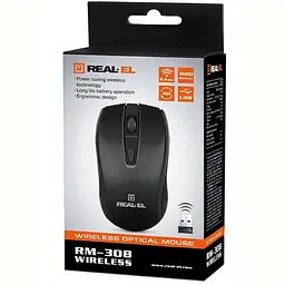 Миша бездротова REAL-EL RM-308 Чорний - мініатюра 9