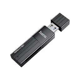 Зчитувач флеш-карт HOCO USB3.0 to microSD, microSDHC, microSDXC, SD, SDHC, SDXC, HB20 Black (6931474735218) - мініатюра 2